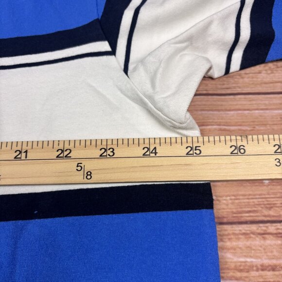 Levis Mens Oversized Striped Crewneck T-Shirt With Pocket Blue/White/Navy - Picture 7 of 16